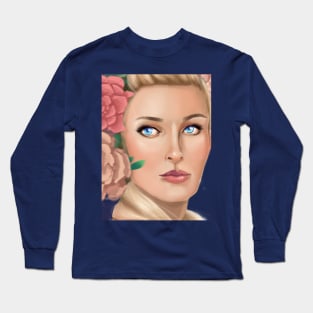 Mother Nature | Flower Crown Elf Painting Long Sleeve T-Shirt